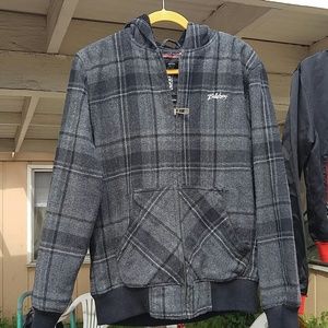 Mens Gray & Black plaid Billabong jacket Sz M
